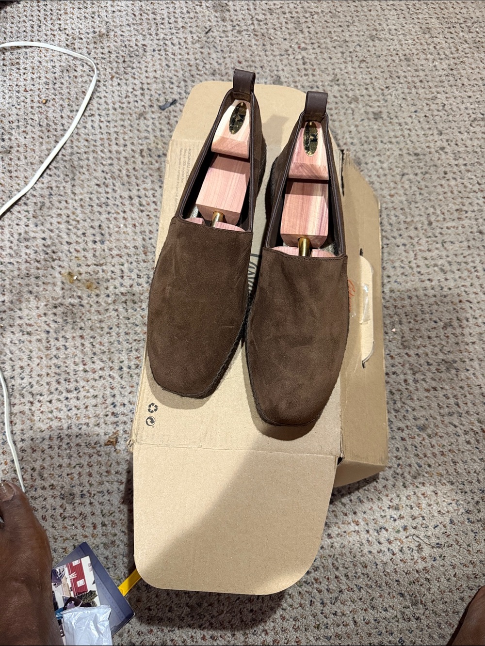 Castaner Dark Brown Suede Slip-On Loafers
